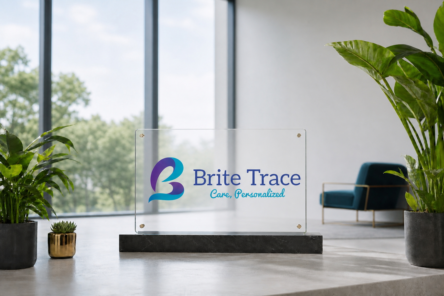 Brite Trace Logo Centered Frontal View Brite Trace Logo Centered Frontal View