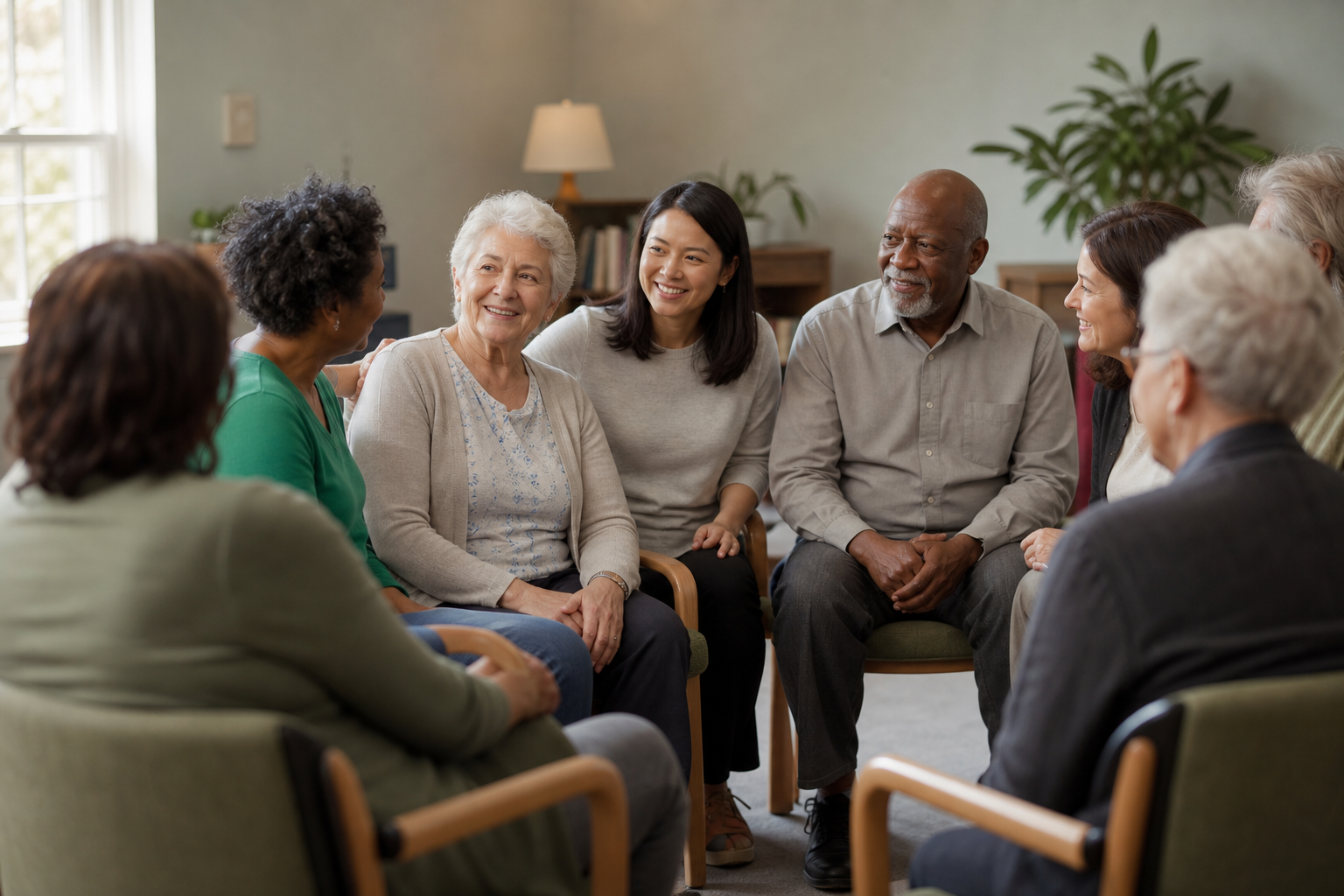 Support Group Gathering with Diverse Caregivers and Dementia Patients Support Group Gathering with Diverse Caregivers and Dementia Patients
